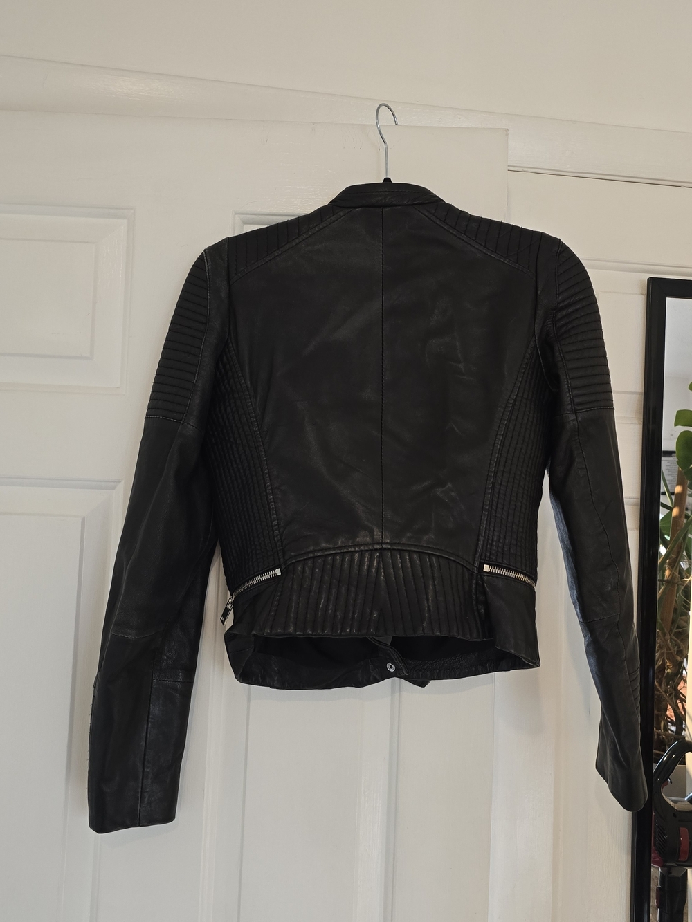 Zara Black Leather Moto Jacket - Picture 3 of 6